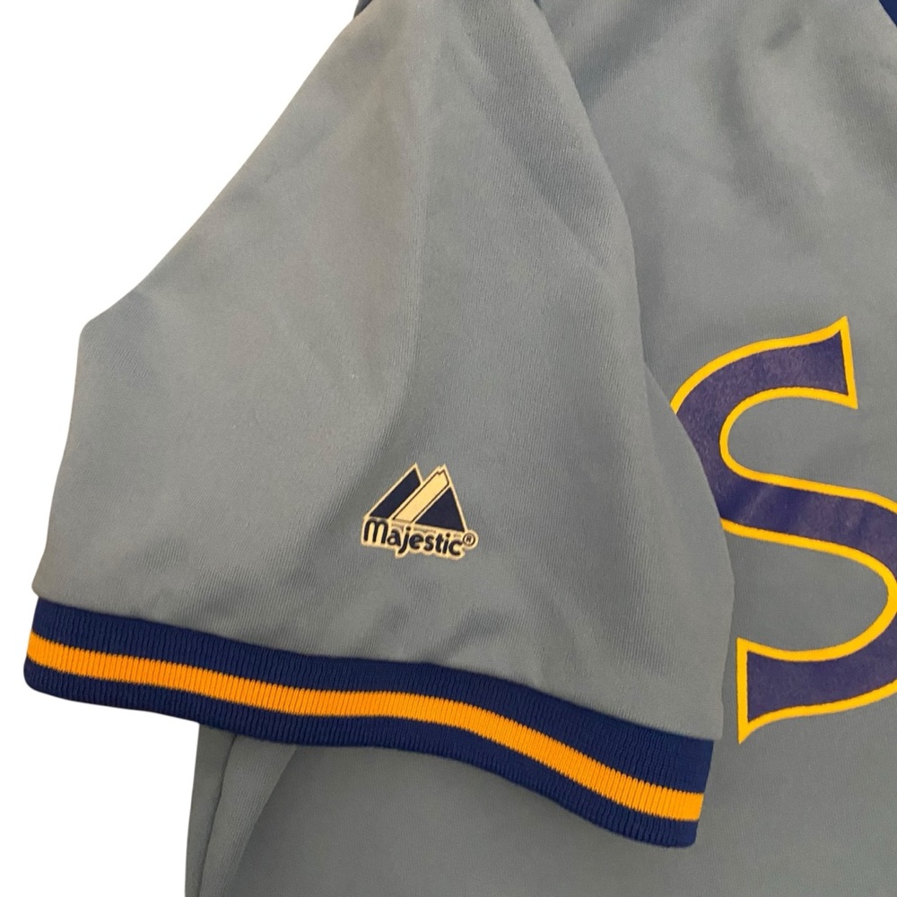 Majestic Seattle Mariners Cooperstown Collection Retro Jersey XL Baby Blue Y2K - Picture 5 of 10